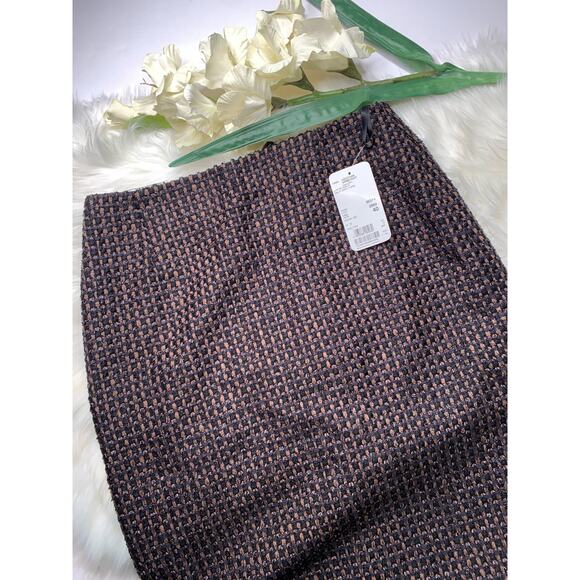 Escada Wool Tweed Textured Midi Skirt Suit Brown Black kostuem NWT size 40 work - Picture 6 of 16